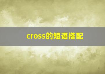 cross的短语搭配