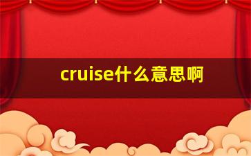 cruise什么意思啊