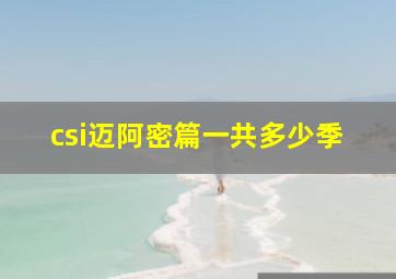 csi迈阿密篇一共多少季