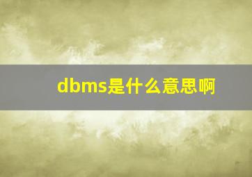 dbms是什么意思啊