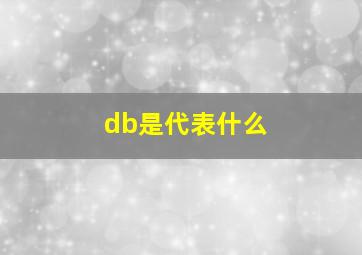 db是代表什么