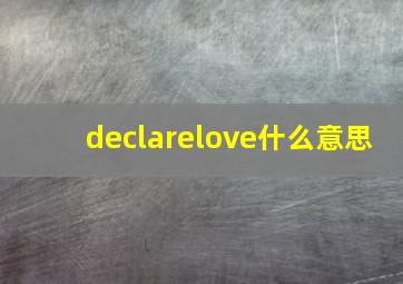 declarelove什么意思