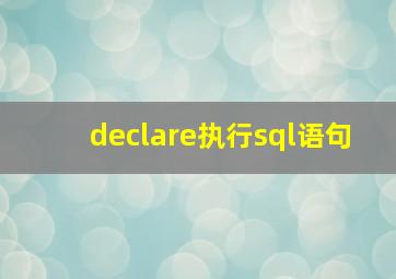 declare执行sql语句