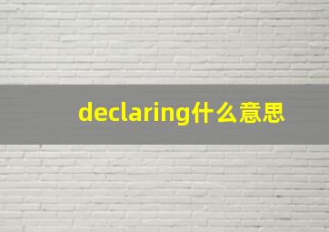 declaring什么意思