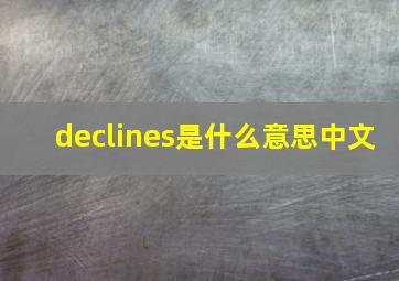 declines是什么意思中文