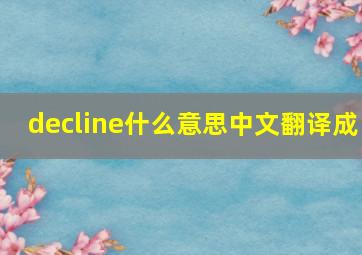 decline什么意思中文翻译成