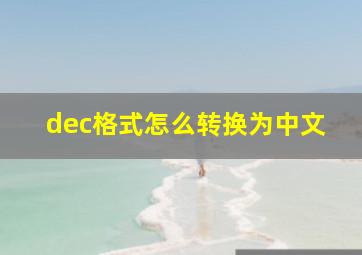 dec格式怎么转换为中文