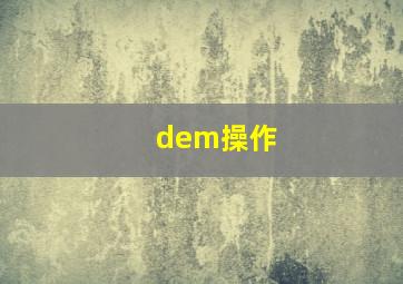 dem操作