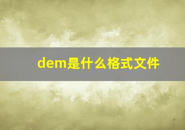 dem是什么格式文件