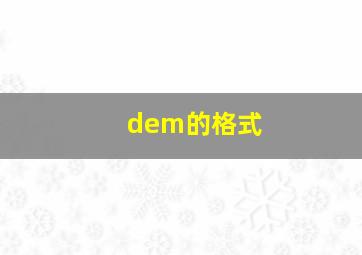 dem的格式