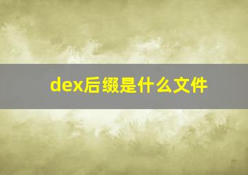 dex后缀是什么文件