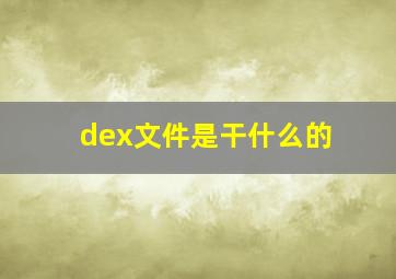 dex文件是干什么的