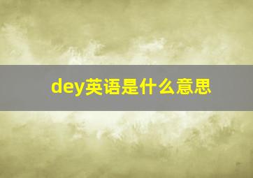 dey英语是什么意思