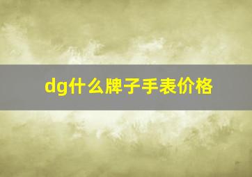 dg什么牌子手表价格