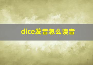 dice发音怎么读音