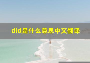 did是什么意思中文翻译