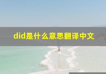 did是什么意思翻译中文