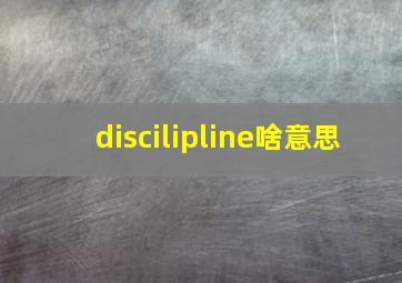 discilipline啥意思