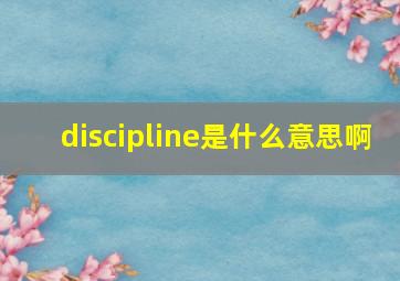 discipline是什么意思啊