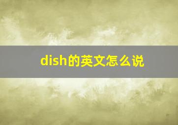 dish的英文怎么说