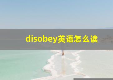 disobey英语怎么读