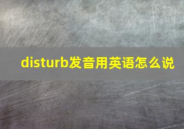 disturb发音用英语怎么说