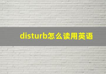 disturb怎么读用英语