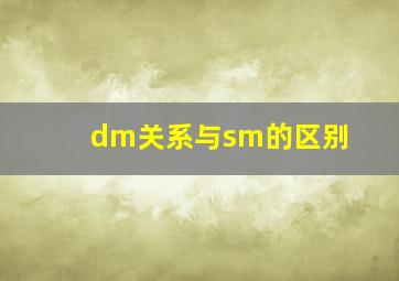 dm关系与sm的区别