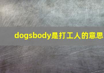 dogsbody是打工人的意思