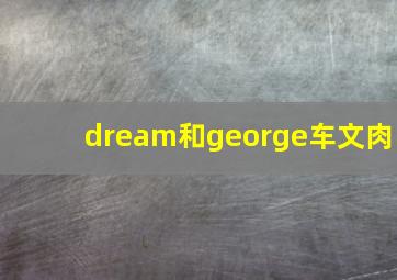 dream和george车文肉