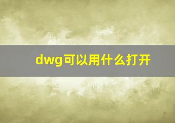 dwg可以用什么打开