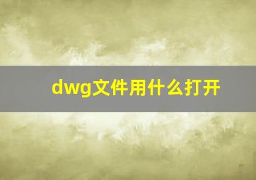 dwg文件用什么打开