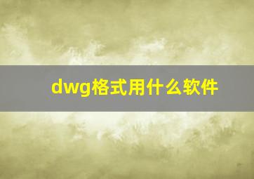 dwg格式用什么软件