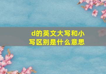 d的英文大写和小写区别是什么意思