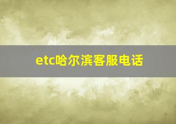 etc哈尔滨客服电话