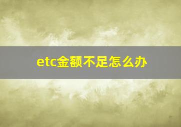 etc金额不足怎么办