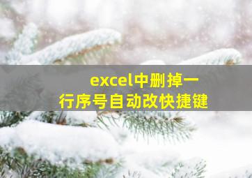 excel中删掉一行序号自动改快捷键