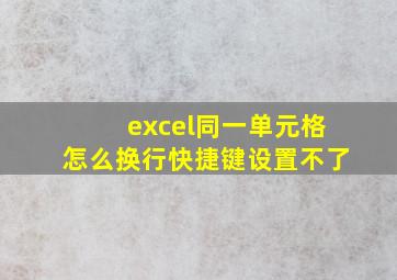 excel同一单元格怎么换行快捷键设置不了