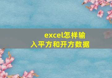 excel怎样输入平方和开方数据