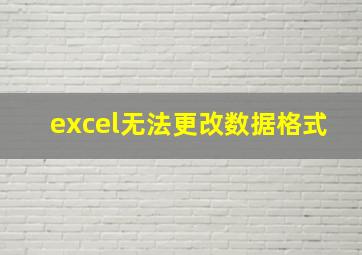 excel无法更改数据格式