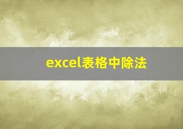 excel表格中除法