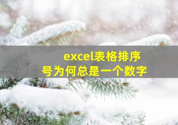 excel表格排序号为何总是一个数字