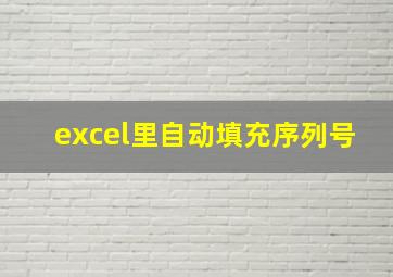 excel里自动填充序列号