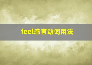 feel感官动词用法