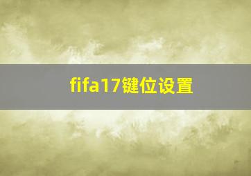 fifa17键位设置