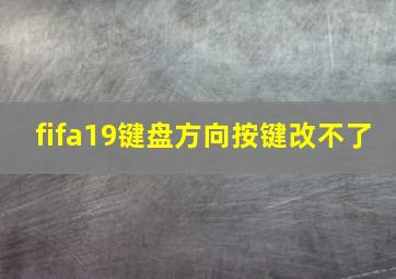 fifa19键盘方向按键改不了