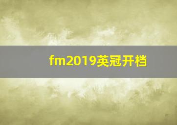 fm2019英冠开档