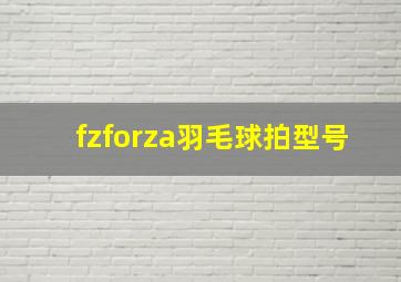 fzforza羽毛球拍型号