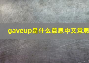 gaveup是什么意思中文意思