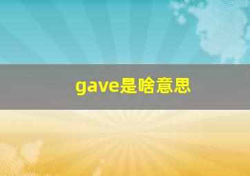 gave是啥意思